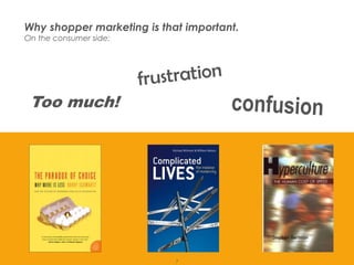 Why shopper marketing is that important.
         On the consumer side:




           Too much!




Presentation1                        7
 