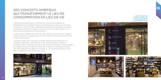 05
54
D’autres grands distributeurs inventent des concepts de magasins en
adéquation avec les attentes de leurs consommateurs et avec leurs nouveaux
modes de vie. Ces nouvelles investigations permettent d’inventer le commerce
de demain en pensant le magasin comme un lieu de vie à part entière et non
plus comme le temple de la consommation.
C’est le cas de Carrefour qui innove en Italie : après le lancement d’un magasin
ouvert 24/24 et 7/7, le groupe vient d’ouvrir à Milan une nouvelle version de son
concept de proximité.
“L’Express Urban Life” n’est plus un simple magasin de proximité mais un
véritable « restaurant » reprenant les codes de la restauration rapide en
permettant de se restaurer sur place ou de prendre à emporter. L’univers lounge
du magasin pousse à la détente, tandis qu’un espace de coworking et même
une salle de réunion accueillent les travailleurs. Ce nouveau Carrefour se veut
être un véritable lieu de vie pour ses clients.
DES CONCEPTS AMBITIEUX
QUI TRANSFORMENT LE LIEU DE
CONSOMMATION EN LIEU DE VIE
Un point de restauration urbain,
un espace de co-working, un lieux
d’after work… Carrefour Italia, avec
son concept Express Urban Life,
révolutionne le magasin de proximité.
 