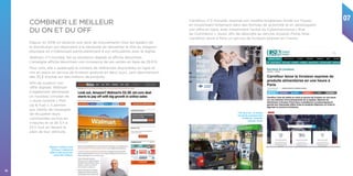 07
76
Depuis mi-2016 on observe une série de mouvements chez les leaders de
la distribution qui répondent à la nécessité de réinventer le rôle du magasin
physique en s’intéressant particulièrement à son articulation avec le digital.   
Walmart, n°1 mondial, fait sa révolution digitale et affiche désormais.
L’enseigne affiche désormais une croissance de ses ventes en ligne de 29,9  %.
Pour cela, elle a quadruplé le nombre de références disponibles en ligne et
mis en place un service de livraison gratuite en deux jours, sans abonnement,
dès 35  $ d’achat sur des millions de produits.
Afin de soutenir son
offre digitale, Walmart
a également développé
un nouveau concept de
c-store nommé « Pick
Up  Fuel ». Il permet
aux clients de l’enseigne
de récupérer leurs
commandes on-line en
4  heures et ce de 5  h à
23  h tout en faisant le
plein de leur véhicule.
Carrefour, n°2 mondial, repense son modèle longtemps fondé sur l’hyper
en investissant fortement dans des formats de proximité et en développant
son offre en ligne, avec notamment l’achat du Cybermarchand « Rue
du Commerce ». Aussi, afin de répondre au service Amazon Prime Now,
Carrefour lance à Paris un service de livraison express en 1 heure.
« Pick Up  fuel » le nouveau
concept de convenient-store
de Walmart : Huntsville,
Colorado, Denver
COMBINER LE MEILLEUR
DU ON ET DU OFF
Walmart a racheté en aout
2016 pour 3 milliards de
dollars la start-up jet.com.
concurrent d’Amazon.
 