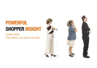 POWERFUL
SHOPPER INSIGHT
Instant Kiwi.
The dream can die in the line
 