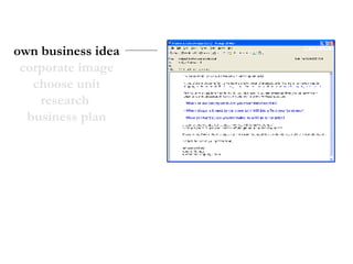 own business idea corporate image choose unit research  business plan 