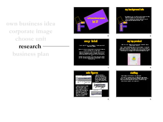 own business idea corporate image choose unit research   business plan 