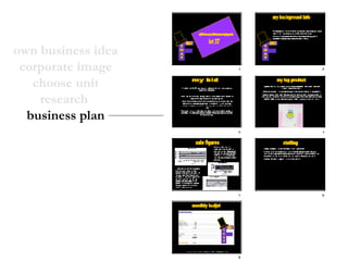 own business idea corporate image choose unit research  business plan 