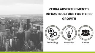 ZEBRA ADVERTISEMENT'S
INFRASTRUCTURE FOR HYPER
GROWTH
Technology Innovation Culture
 