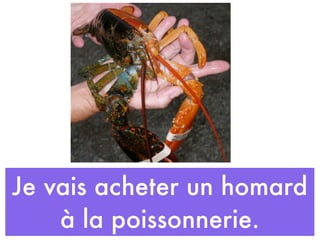 Je vais acheter un homard
    à la poissonnerie.
 