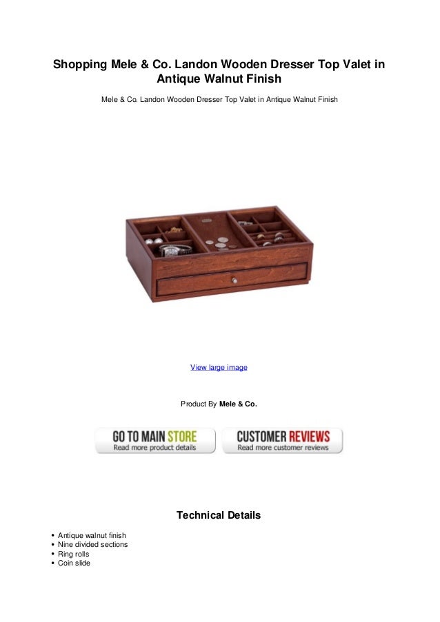 Shopping Mele Co Landon Wooden Dresser Top Valet In Antique Walnut