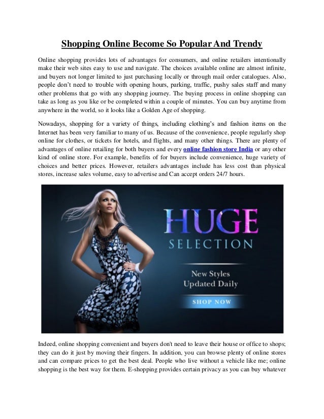Shopping online so popular and trendy
