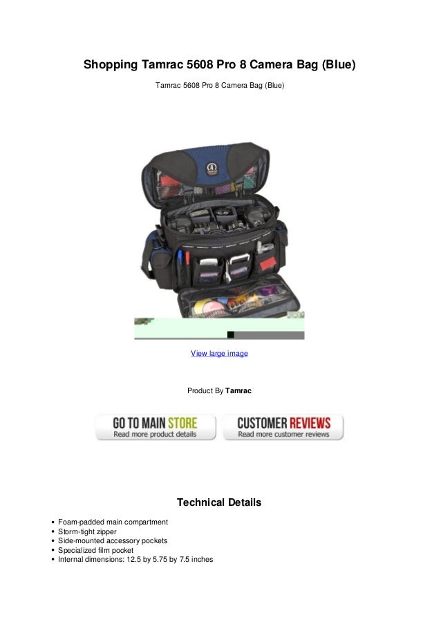 Shopping tamrac 5608 pro 8 camera bag blue