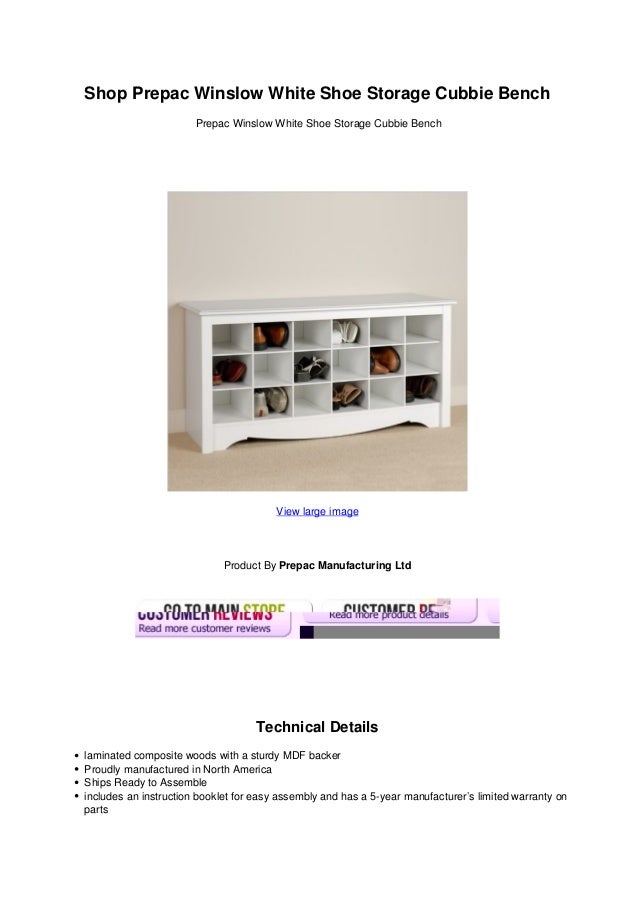 Shop Prepac Winslow White Shoe Storage Cubbie Bench