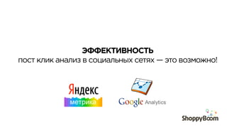 ЭФФЕКТИВНОСТЬ
пост клик анализ в социальных сетях — это возможно!
 