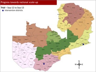 Progress towards national scale-up
Trial – Sep-12 to Sep-13
Intervention districts
 