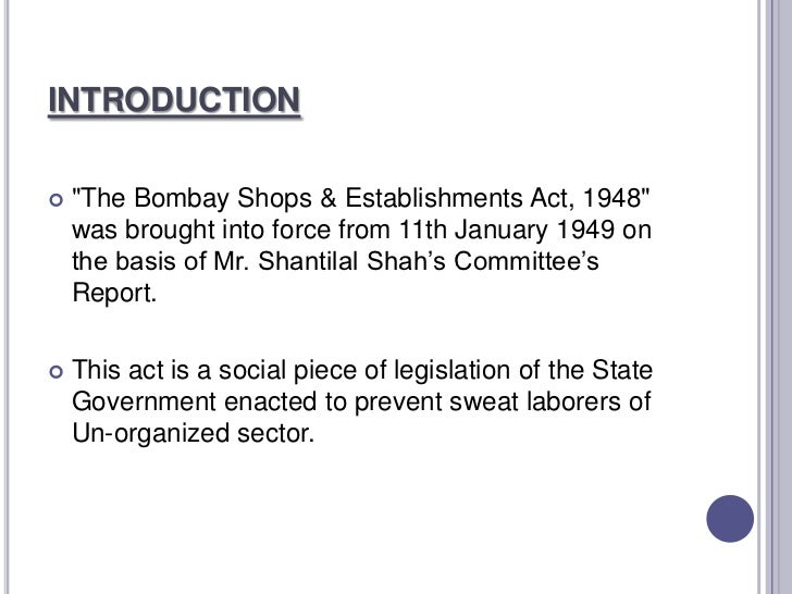 Shops and establishment act
