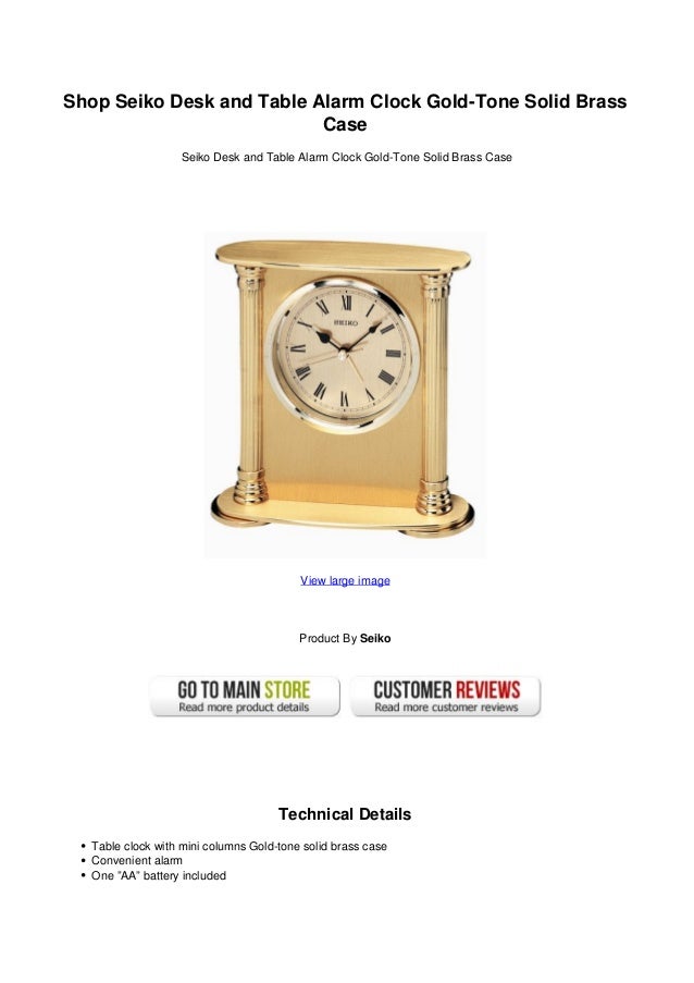 Seiko Desk And Table Alarm Clock Gold Tone Solid Brass Case