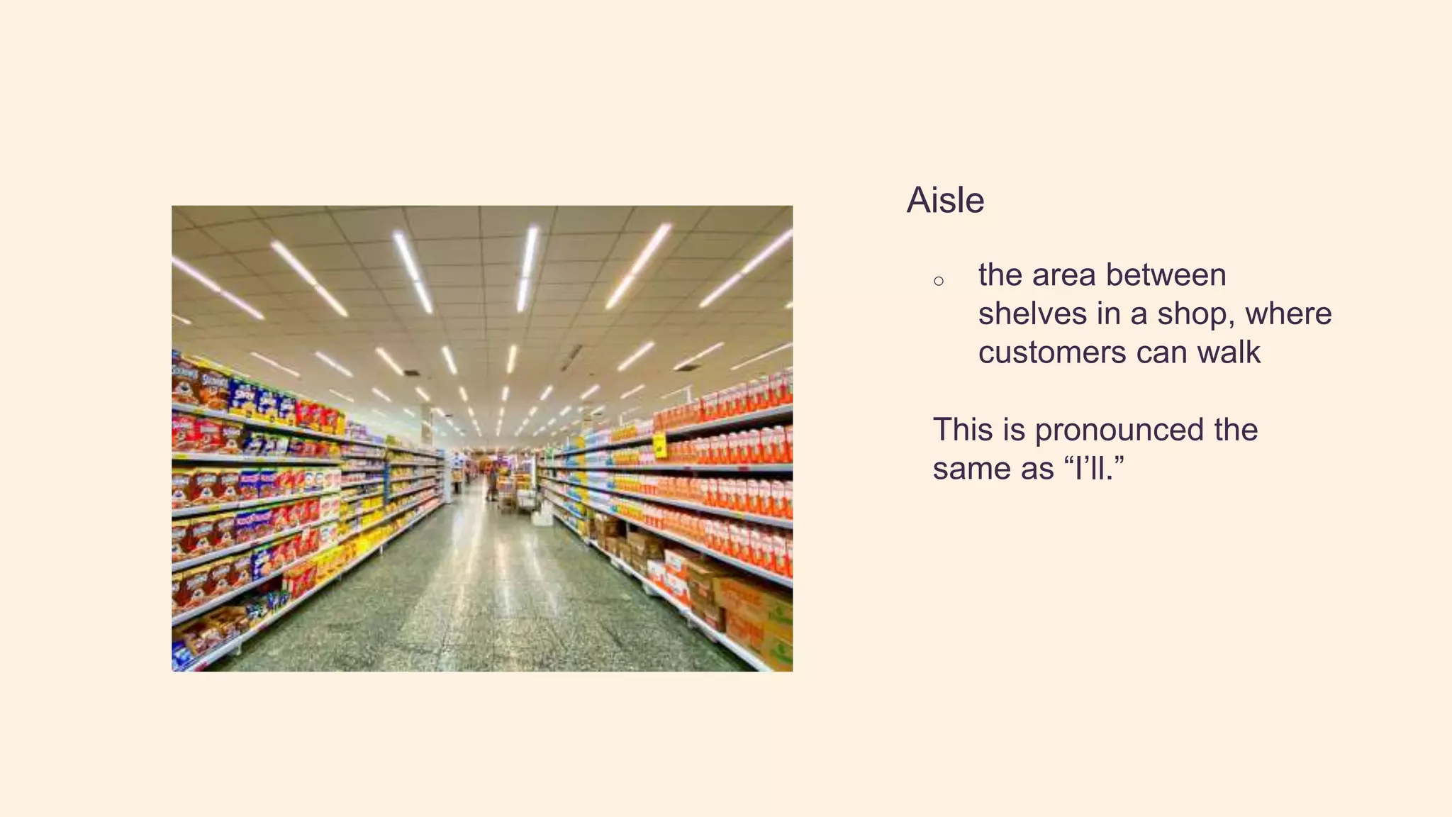 Vocabulary for Describing Shops [IELTS Speaking] | PPTX