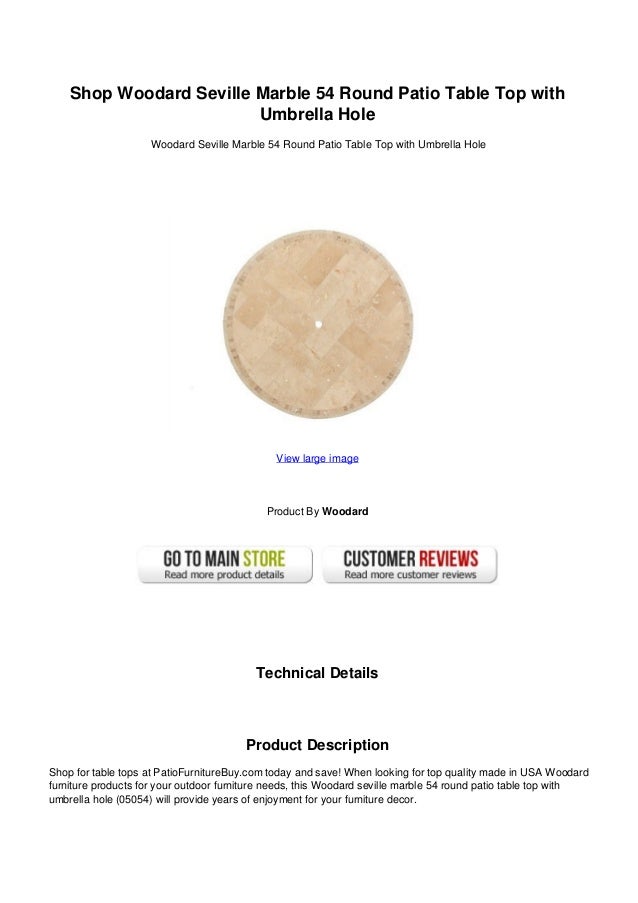 Shop Woodard Seville Marble 54 Round Patio Table Top With Umbrella Ho