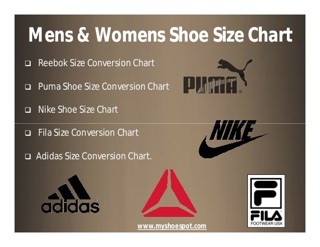 Fila Slides Size Chart