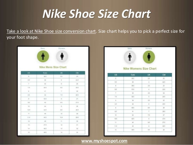 nike women's slides size chart