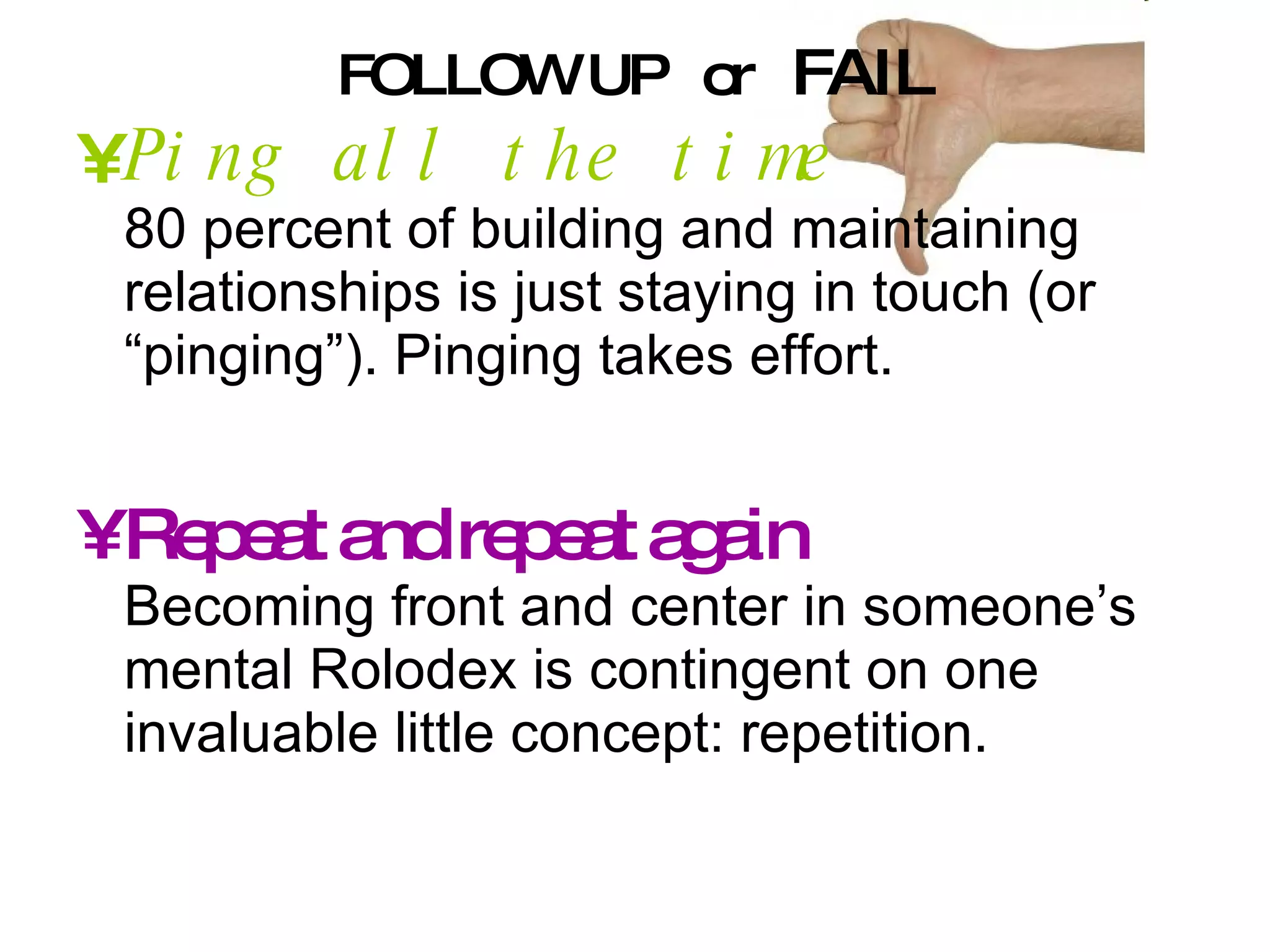 Less about Me, More about We  Change your Mind Set Return-on-Engagement   mutually beneficial relationships   