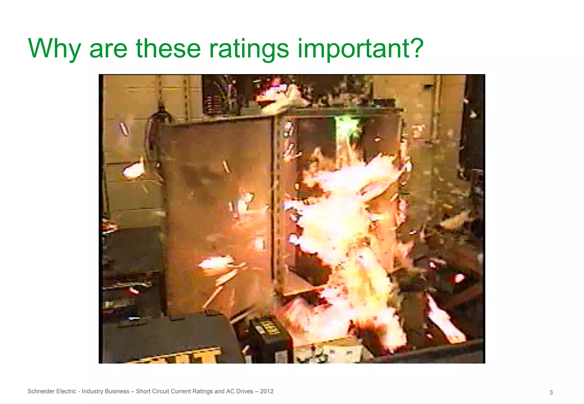 Why are these ratings important?




Schneider Electric - Industry Business – Short Circuit Current Ratings and AC Drives – 2012   3
 