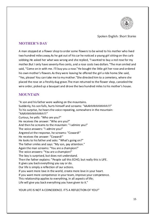 Worksheets English Childrens Small Storys short stories for children 14 15 spoken english stories
