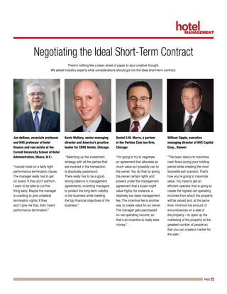Short term hotel management contract - white paper