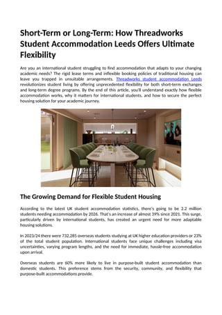 How Threadworks Short-Term or Long-Term How Threadworks Student Accommodation Leeds ...