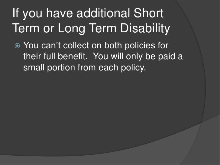 Short and long term disability insurance