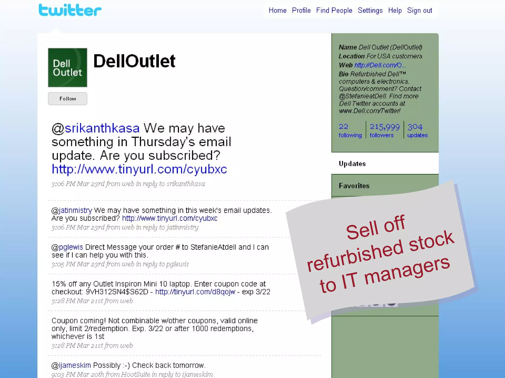 Sell off refurbished stock to IT managers