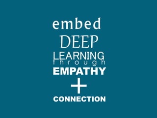 +
embed
DEEP
LEARNINGt h r o u g h
EMPATHY
CONNECTION
 