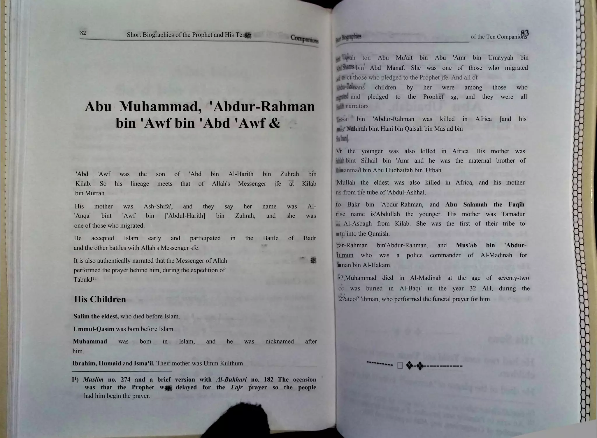 Short biography of the prophet (saw) & his ten companions by al imam al ...
