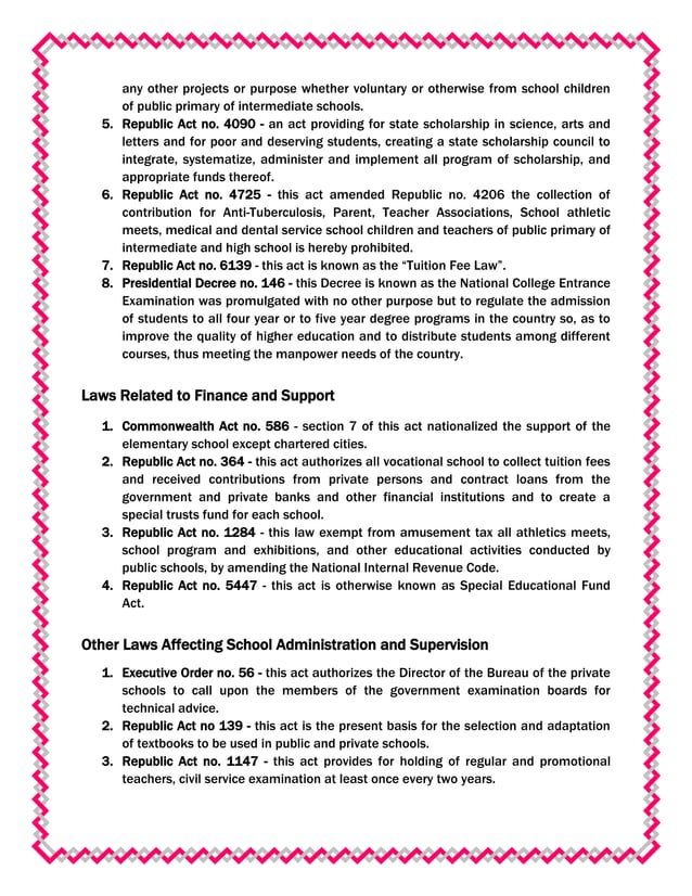 LEGAL BASES OF SCHOOL ADMINISTRATION AND SUPERVISION