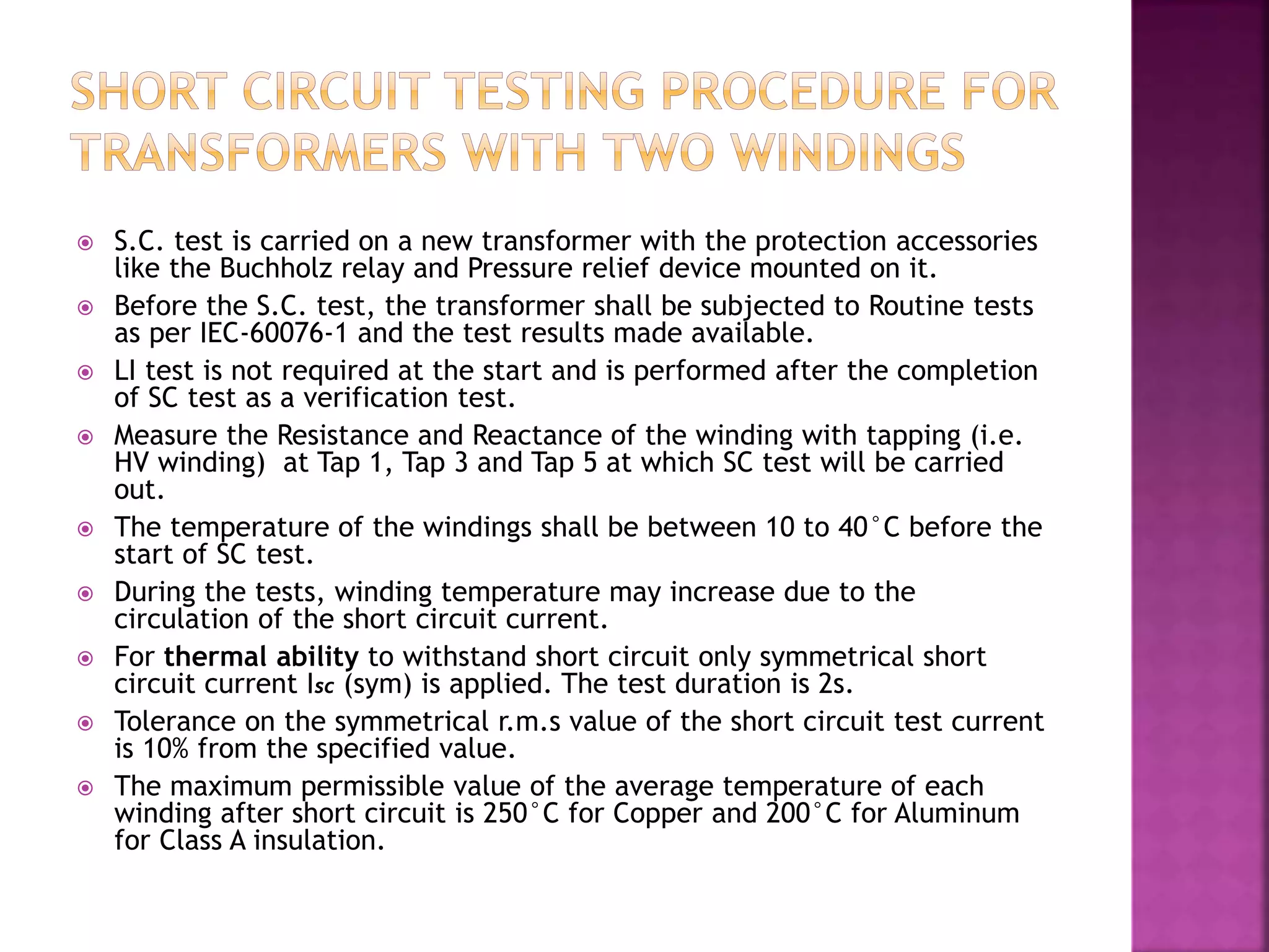 Short circuit test in brief | PPTX