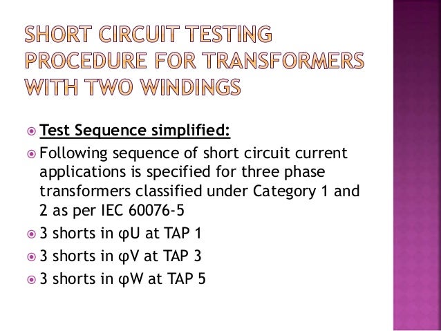 Short Circuit Test In Brief Short Circuit Test In Brief