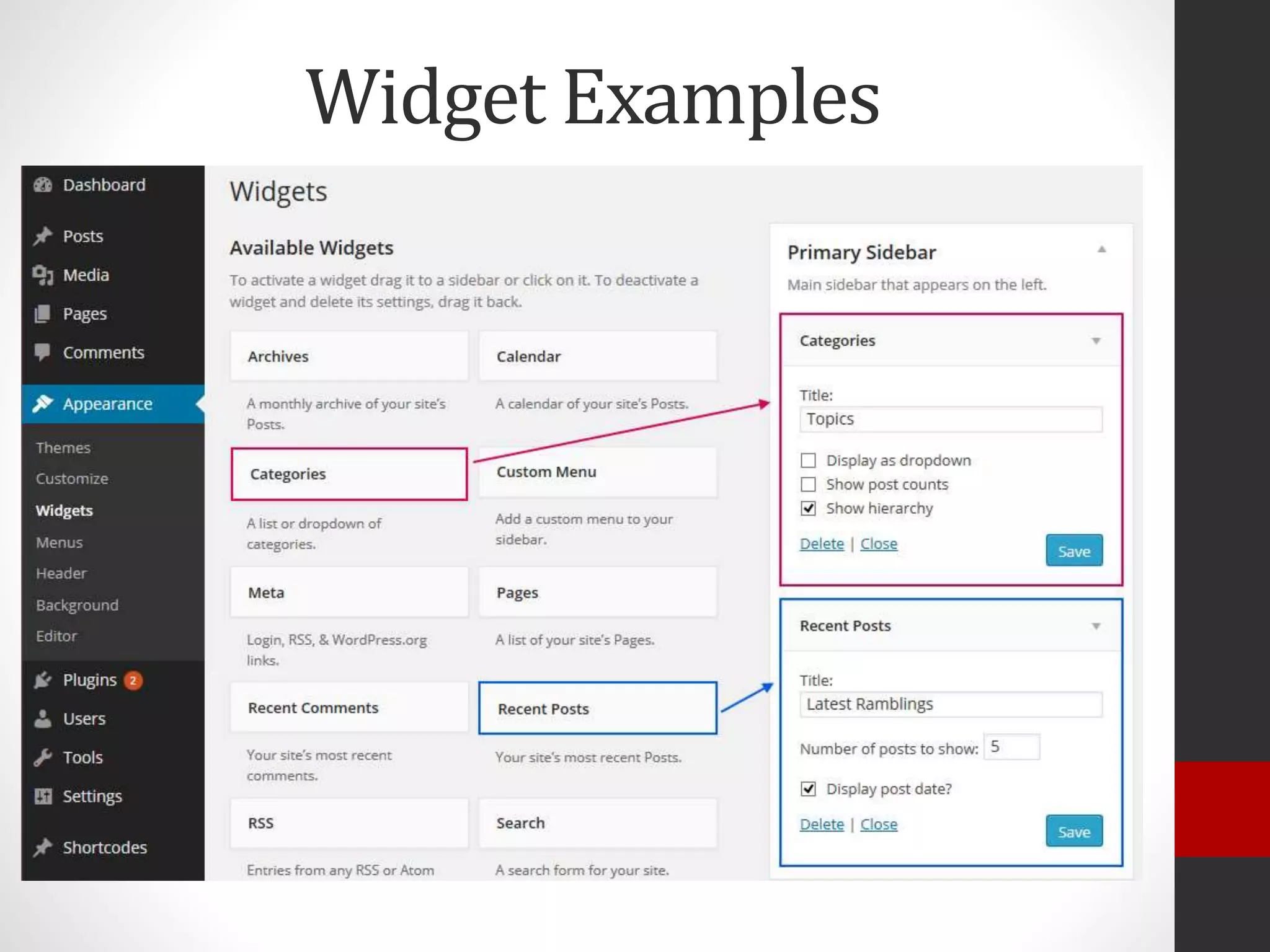 Widget Examples
 