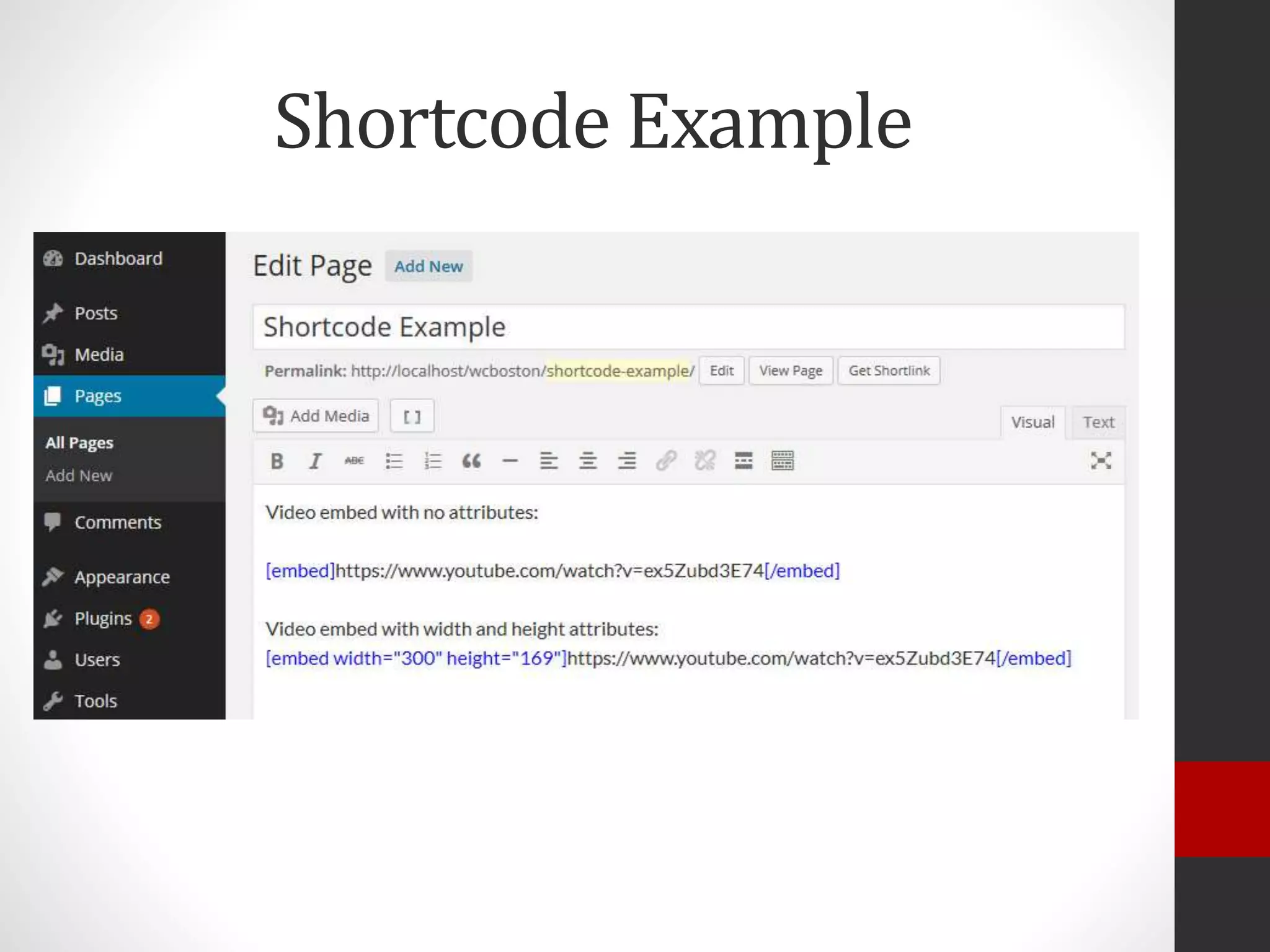 Shortcode Example
 