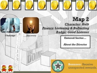 Challenge   Discovery
                        Entered Sector…

                        About the Director
 