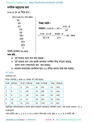 Want more Updates  http://facebook.com/tanbir.ebooks
facebook /gmail/skype: - http://tanbircox.blogspot.com
১ ২০ ।
১ ১ ৬ ৩৬ ১১ ১২১ ১৬ ২৫৬
২ ৪ ৭ ৪৯ ১২ ১৪৪ ১৭ ২৮৯
৩ ৯ ৮ ৬৪ ১৩ ১৬৯ ১৮ ৩২৪
৪ ১৬ ৯ ৮১ ১৪ ১৯৬ ১৯ ৩৬১
৫ ২৫ ১০ ১০০ ১৫ ২২৫ ২০ ৪০০
। ,
০, ১, ৪, ৫, ৬ ৯। ২, ৩, ৭, ৮ ।
 