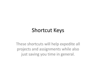 Shortcut keys | PPTX