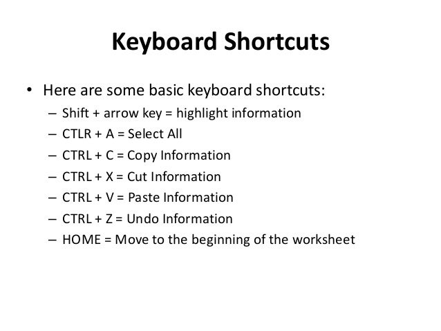 computer key board shortcut