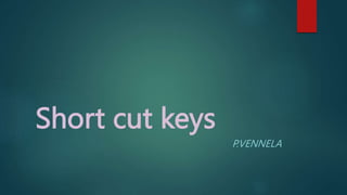 Short cut keys
P.VENNELA
 