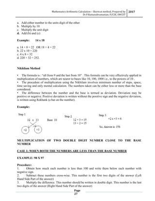 Shortcut method | PDF