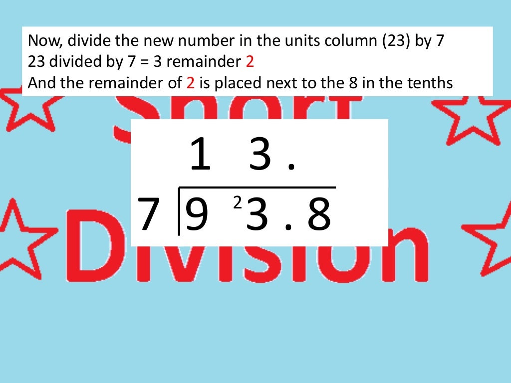 Short Division Of Decimals