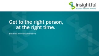 Get to the right person,
at the right time.
Business Networks Revealed
 