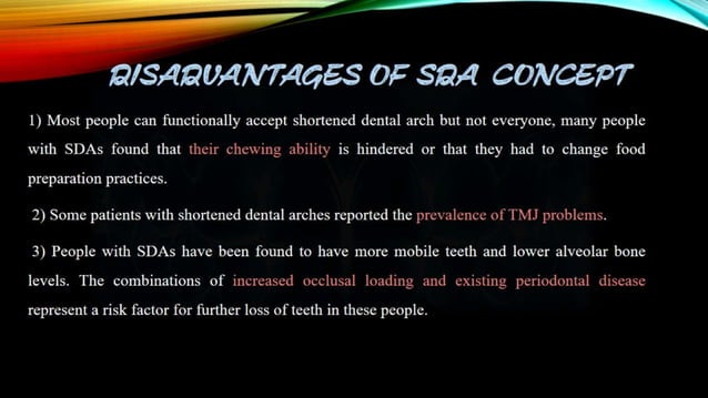 Shortened dental arch sda | PPTX