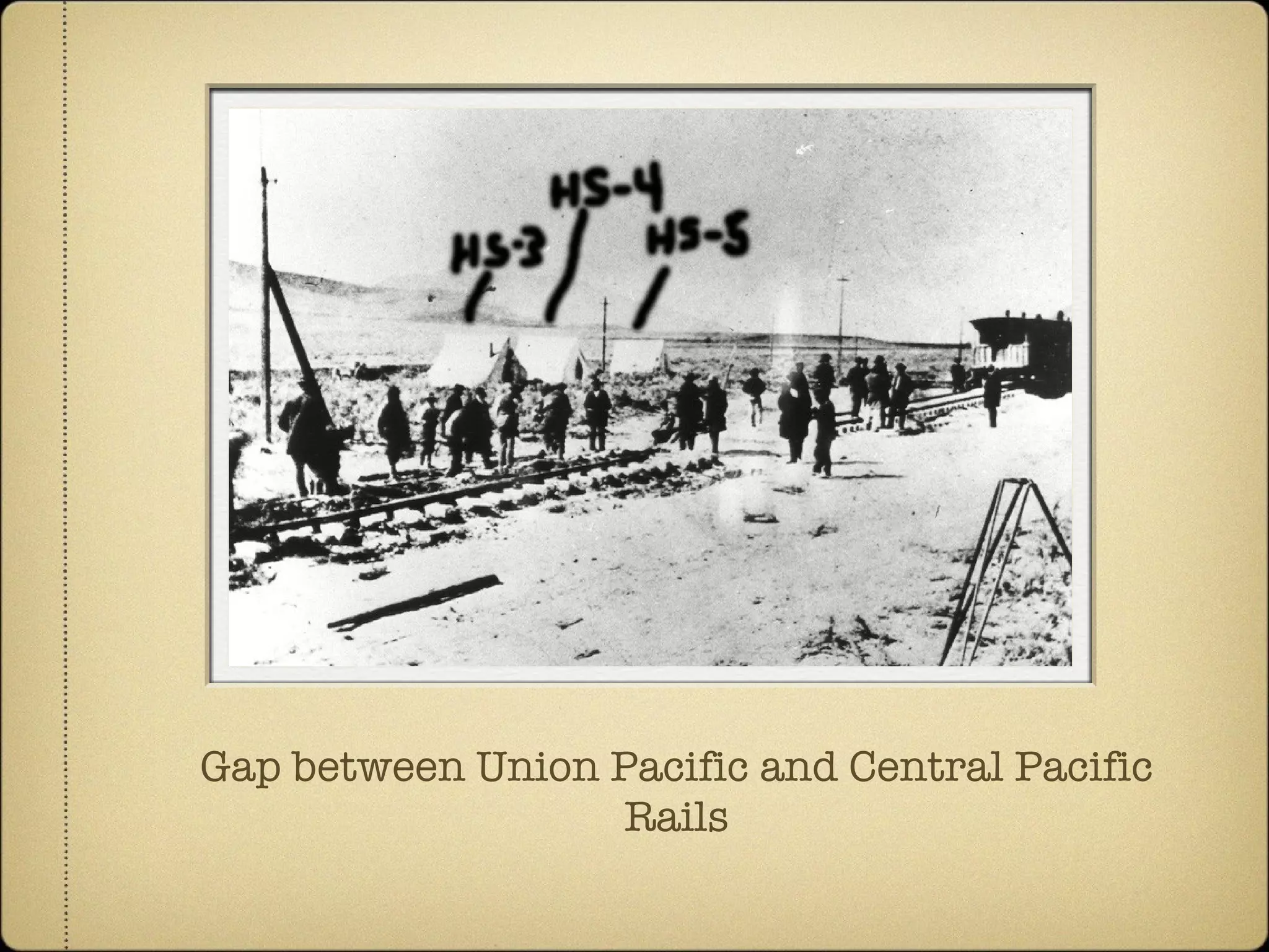 Gap between Union Pacific and Central Pacific Rails 