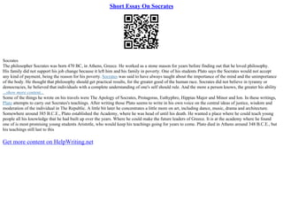Short Essay On Socrates | PPT