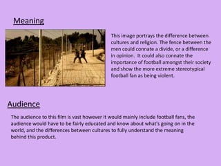 Camera angles/positioning/movementECU – used to show emotion and help the audience empathise with the characters