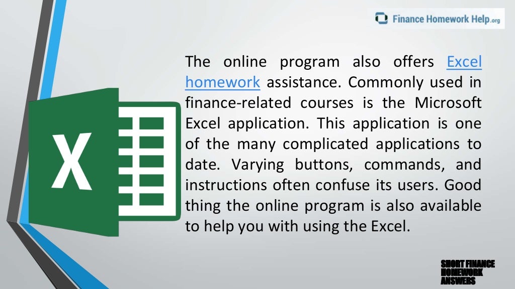 Finance homework solutions picture