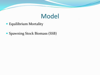 ModelEquilibrium Mortality Spawning Stock Biomass (SSB)