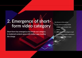 2. 
Emergence of short-
form video category
Short-form has emerged as the break-out category
in cluttered content space wi...